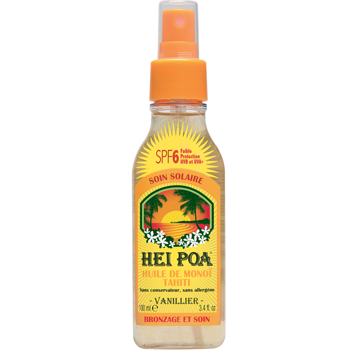 Hei Poa Tahiti Monoi Oil Spf6 Vanilla Spray – Λάδι Monoi για Προστασία από τον Ήλιο με Αρωμα Βανίλιας 100ml