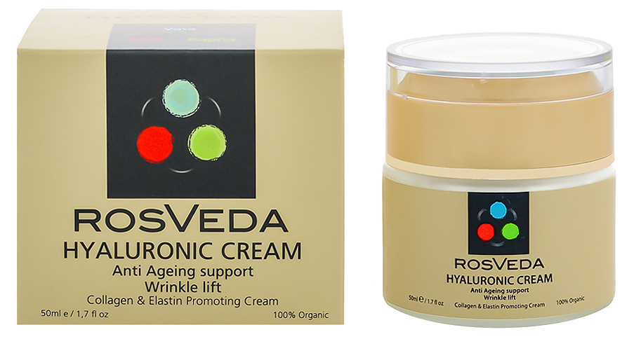 RosVeda Hyaluronic Cream 100% Φυτική Σύνθεση Κρέμα Αντιγήρανσης & Αναζοωγόνησης Για Το Πρόσωπο Με Υαλουρονικό 50ml