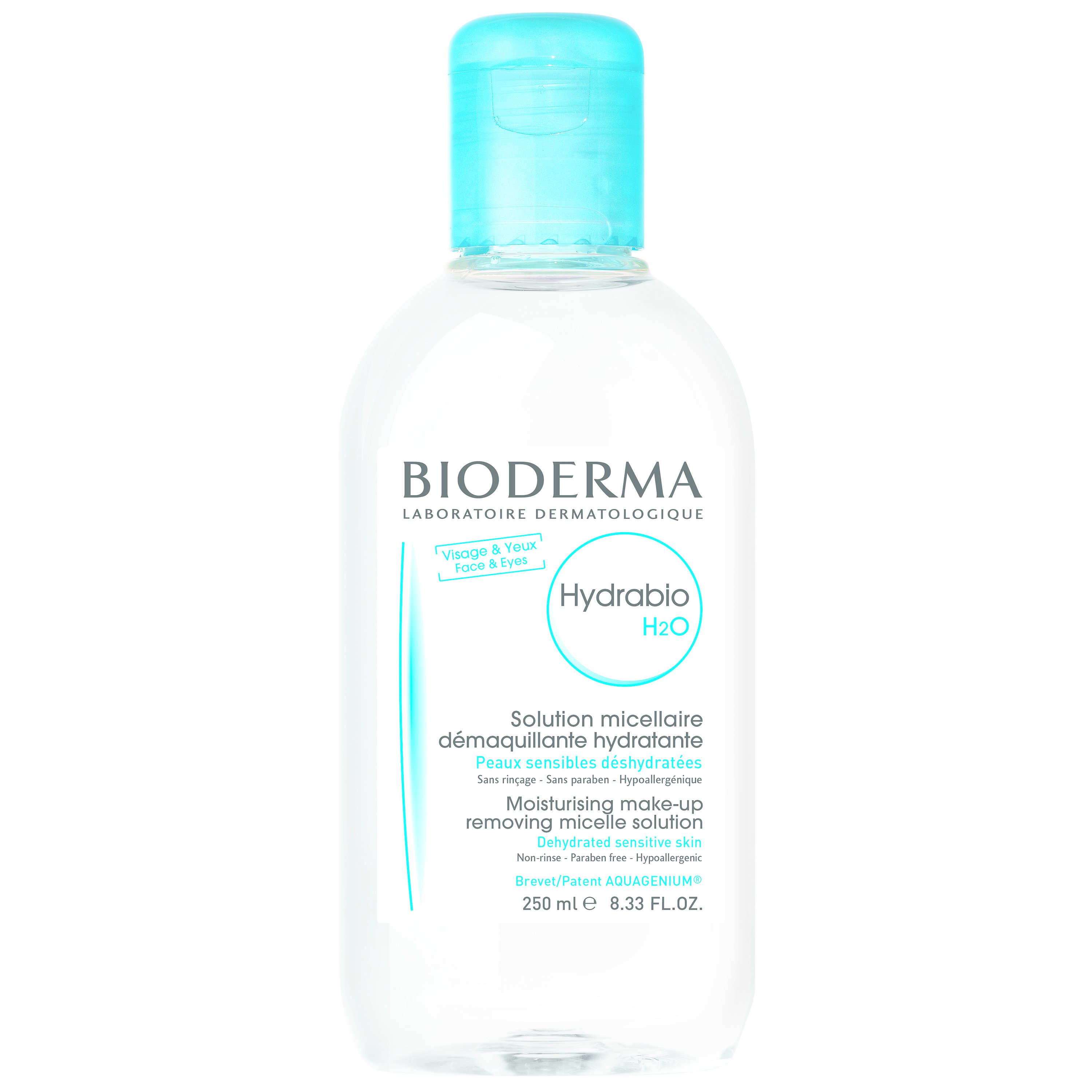 Bioderma Hydrabio H2O Solution Micellaire Διαλυμα καθαρισμού καθαρίζει και αφαιρεί το μακιγιάζ ενώ ταυτόχρονα ενυδατώνει 250ml