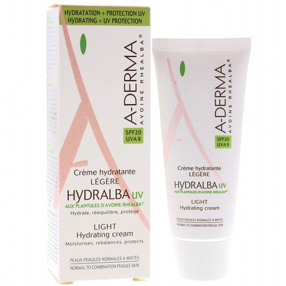 A-Derma Hydralba Hydratante UV Spf20 Legere, Λεπτόρρευστη Ενυδατική Κρέμα 40ml