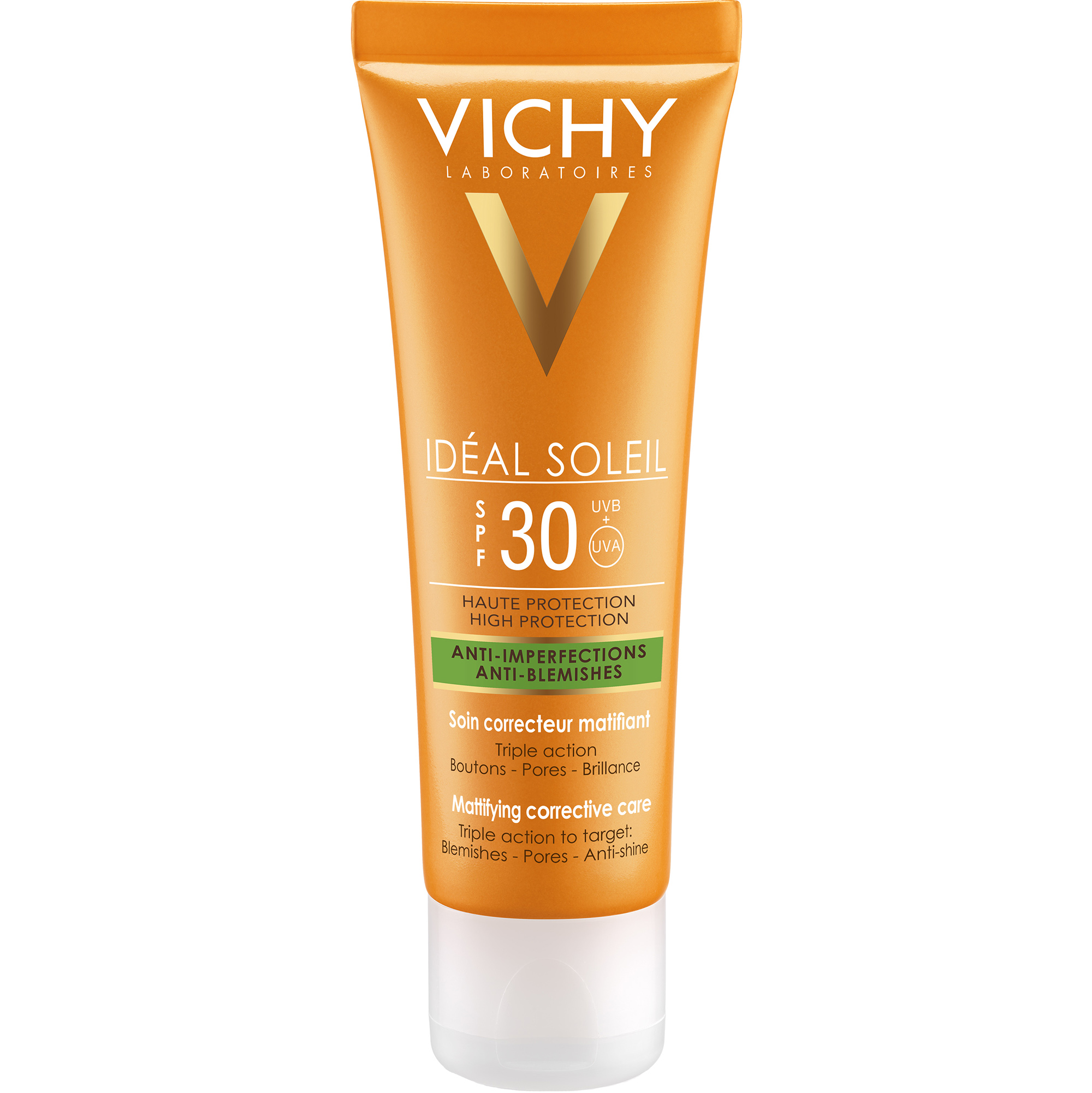 Vichy Ideal Soleil Spf30 Αντηλιακή Κρέμα Προσώπου Υψηλής Προστασίας & Ματ Αποτελέσματος, Σύνθεση Δράσης Κατά των Ατελειών 50ml