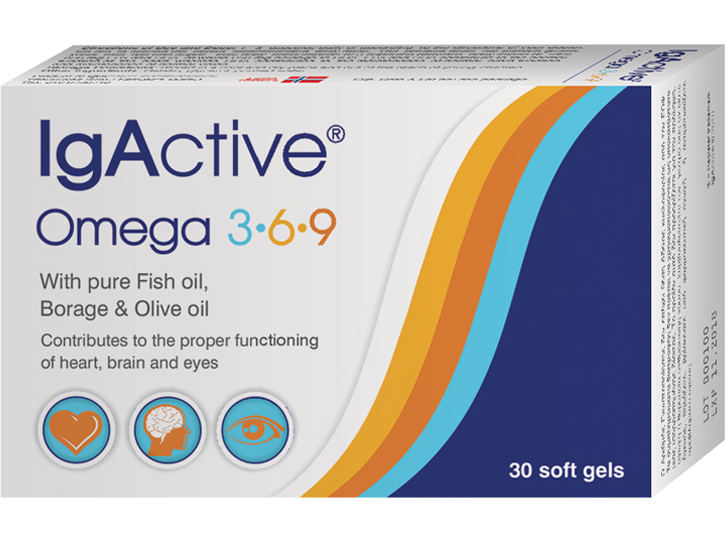 IgActive Συμπλήρωμα Διατροφής Omega 3,6,9 1000mg 30sgels