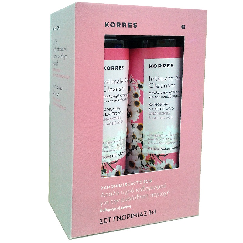 Korres Πακέτο Προσφοράς Intimate Area Cleanser Με Χαμομήλι & Lactic Acid για την Ευαίσθητη Περιοχή 1+1 Δώρο 2x250ml