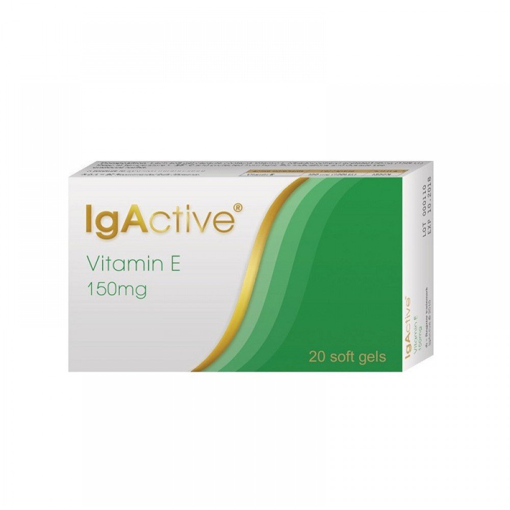 Igactive Vitamin E Συμπλήρωμα Διατροφής με Βιταμίνη E 150mg 20 μαλακές κάψουλες