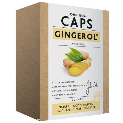 John Noa Caps Gingerol 250mg Συμπλήρωμα Διατροφής με Ginger, Παρέχει Αντιφλεγμονώδη Δράση στον Οργανισμό 60caps