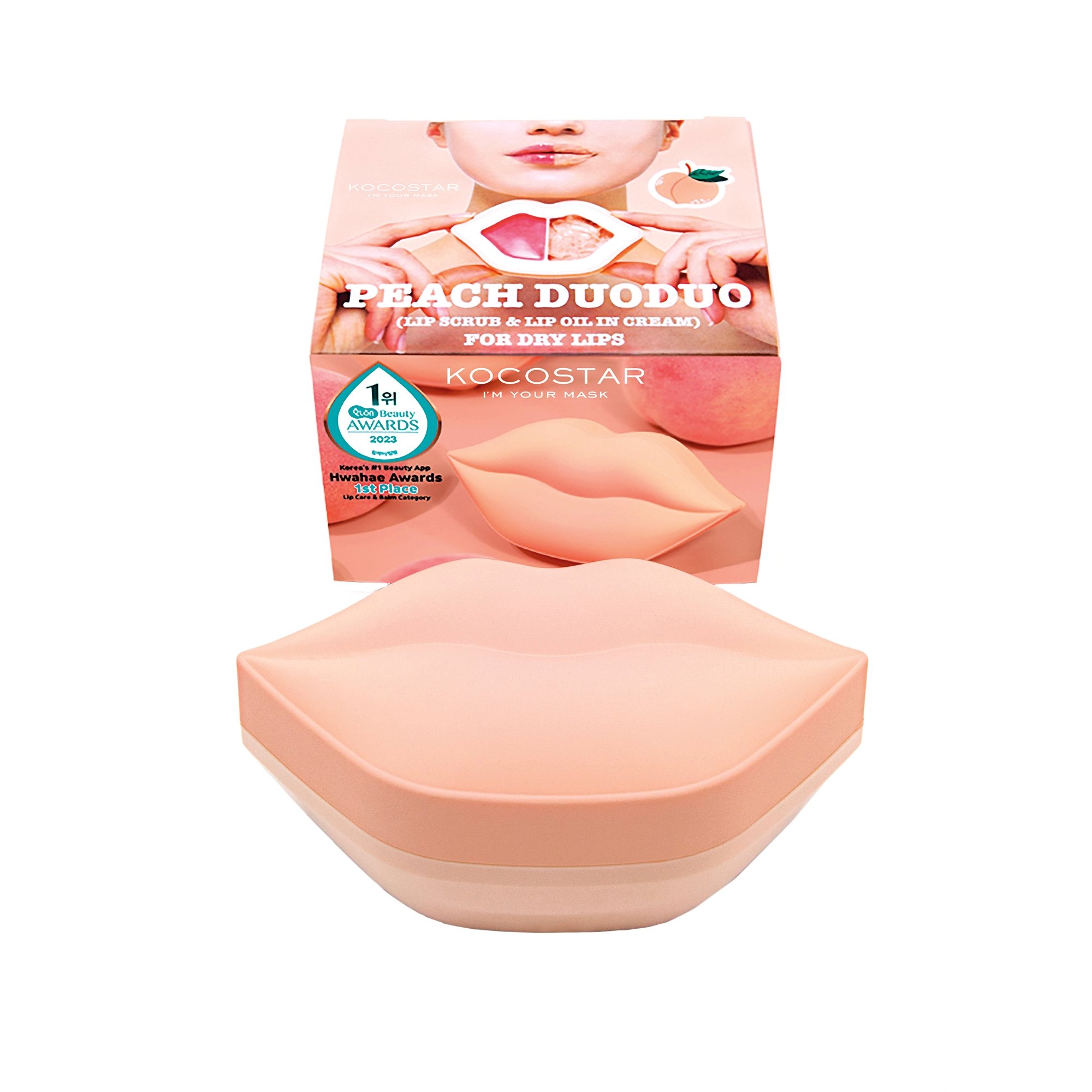 Kocostar Kocostar Peach Duo Lip Scrub 23g & Lip Oil in Cream 20g