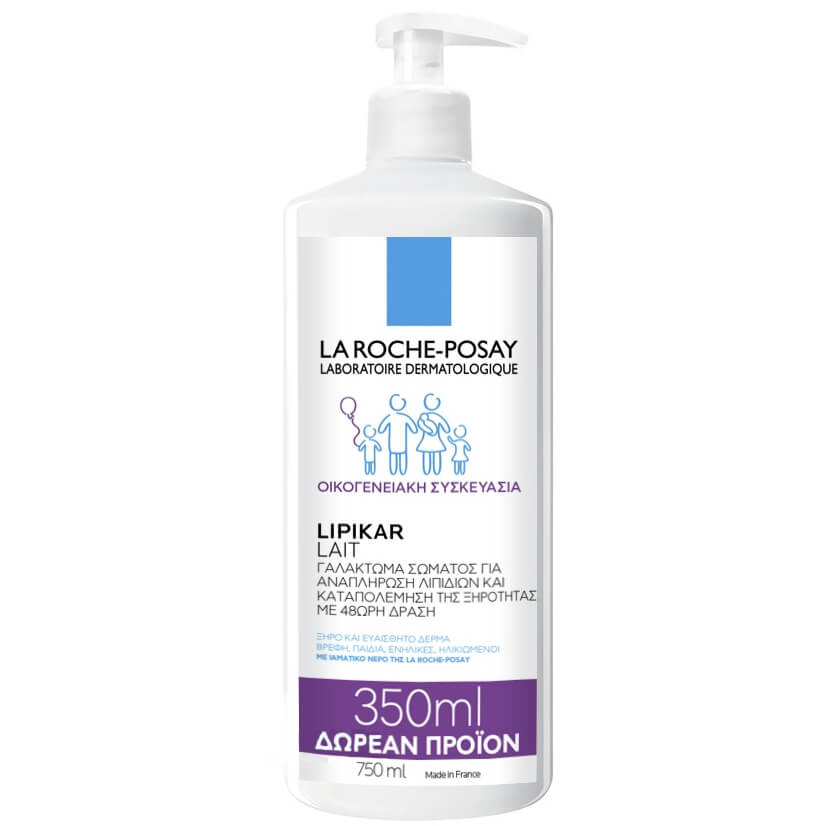La Roche-Posay Lipikar Lait Γαλάκτωμα Σώματος Εμπλουτισμένο με Λιπίδια Κατά της Ξηρότητας 750ml