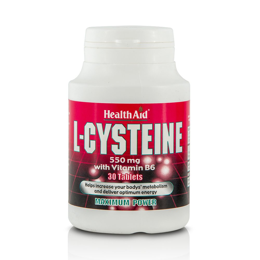 Health Aid L-Cysteine with Vit. B6  Συμπλήρωμα Διατροφής για την Αύξηση του Μεταβολισμού 30tabs