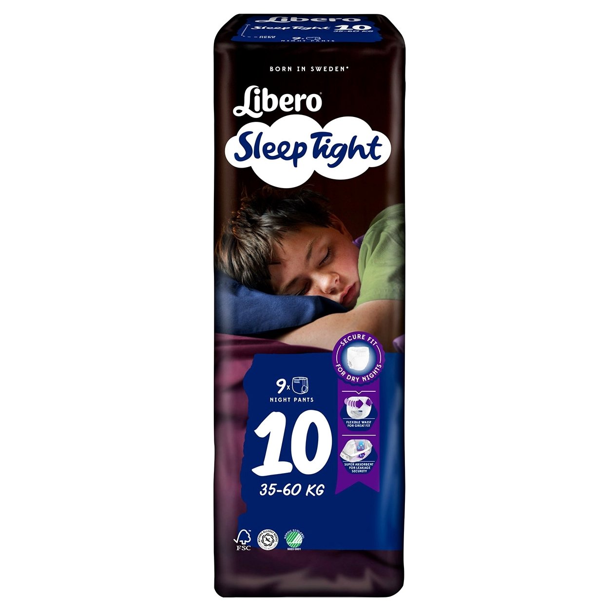 Libero Sleep Tight Πάνα Βρακάκι Νο10 35-60Kg 9 πάνες