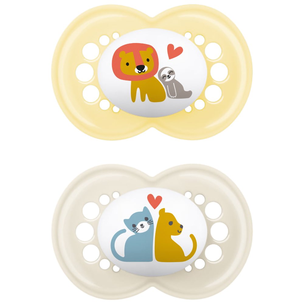 Mam Original Silicone Soother 6 – 16m Κωδ 150SU Ορθοδοντική Πιπίλα Σιλικόνης από 6 Έως 16 Μηνών 2 Τεμάχια – Χρυσό/ Λευκό