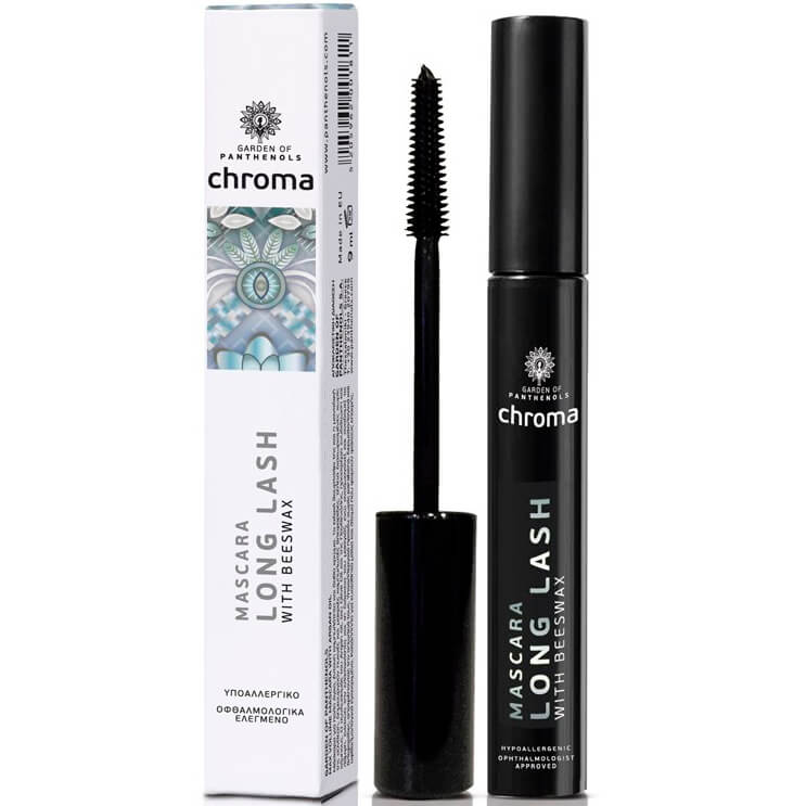 Garden of Panthenols Chroma Long Lash Mascara για Βλεφαρίδες Φυσικές, Μακριές, Λαμπερές & Φτερωτές 9ml