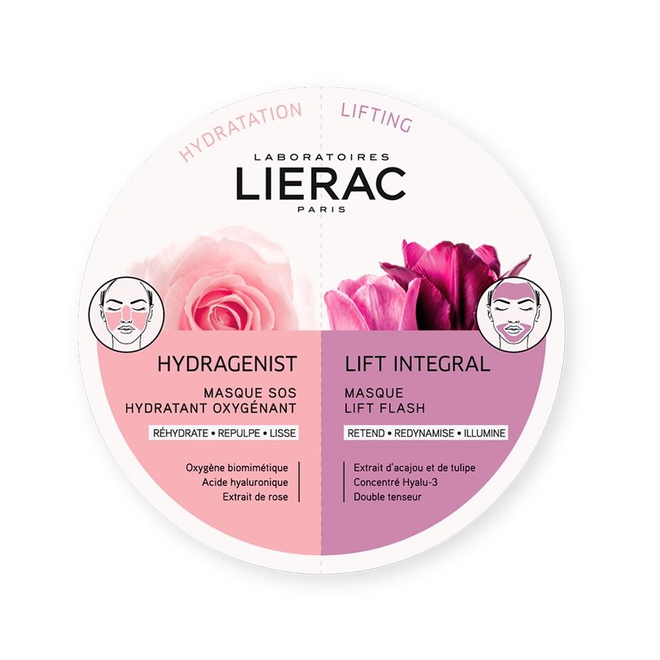 Lierac Duo Masks Hydragenist Masque SOS Hydratant Oxygenant & Lift Integral Masque Lift Flash 2x6ml
