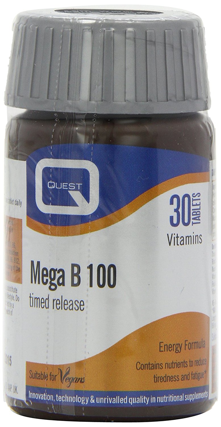 Quest Mega B 100 Timed Release Συμπλήρωμα Διατροφής Βραδείας Αποδέσμευσης για την Υγεία του Νευρικού Συστήματος 30tabs