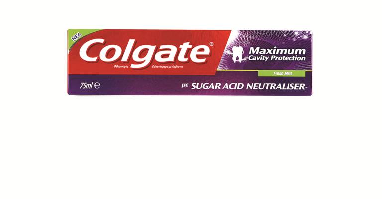 Colgate Maximum Cavity Protection Οδοντόκρεμα Που Καταπολεμά Τα Οξέα Από Τα Σάκχαρα Στην Πλάκα 75ml