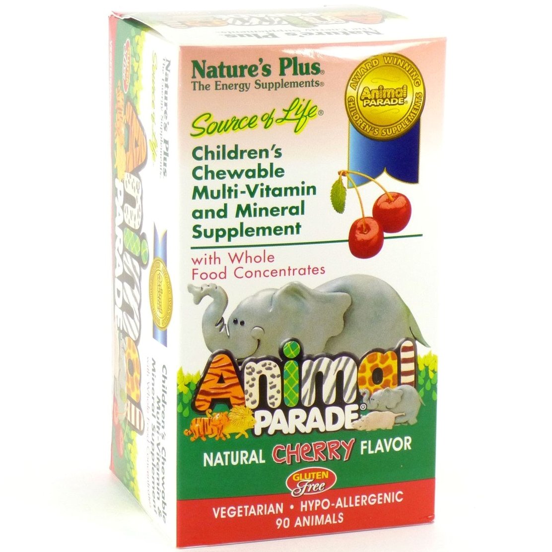 Nature’s Plus Animal Parade-Cherry Multi-Vitamin Πλήρες Συμπλήρωμα Πολυβιταμινών για Παιδιά 90 Chew.Tabs