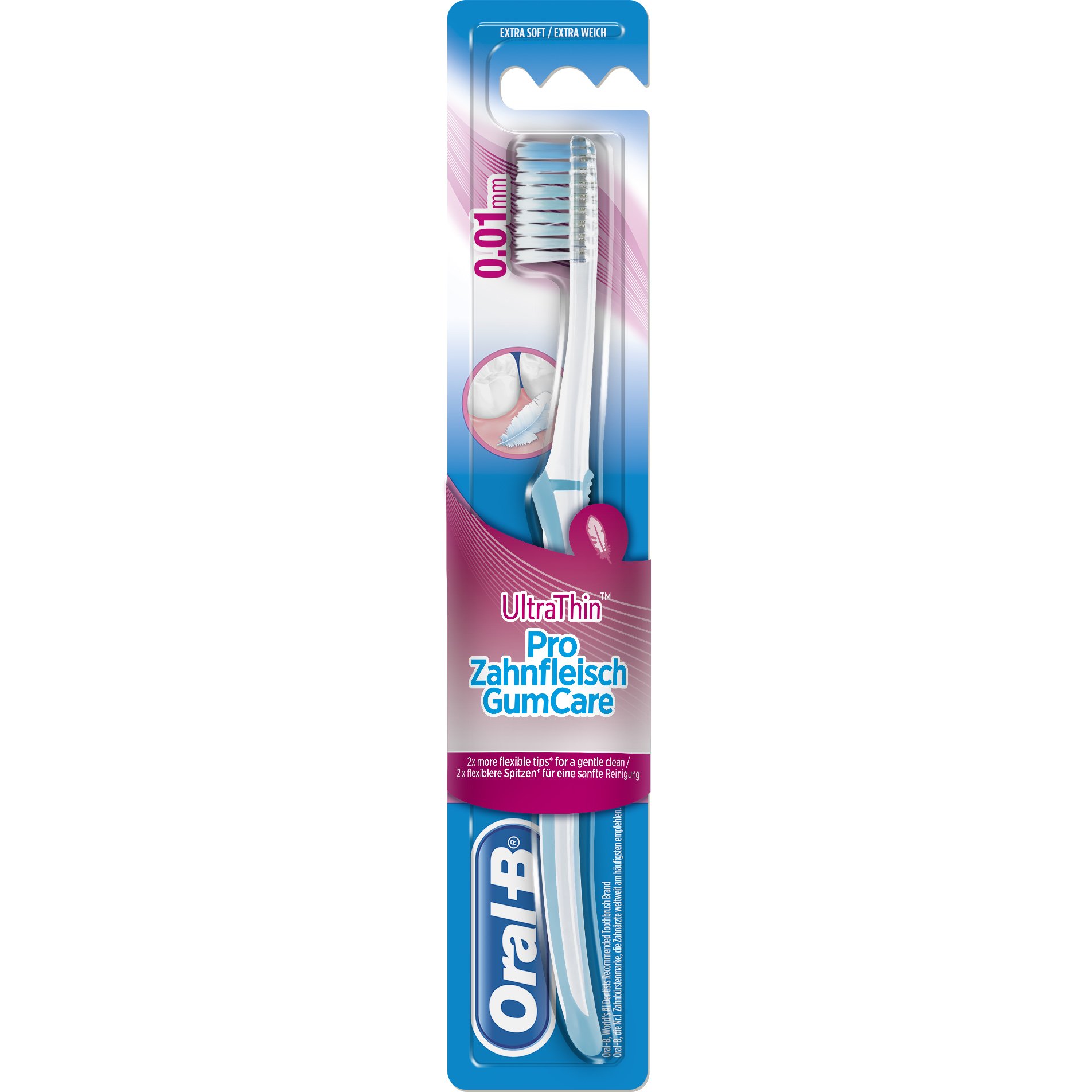 Oral B UltraThin Pro GumCare 0.01mm Extra Soft Πολύ Μαλακή Οδοντόβουρτσα με 2x πιο Εύκαμπτες Άκρες για Έναν Απαλό Καθαρισμό 1τμχ