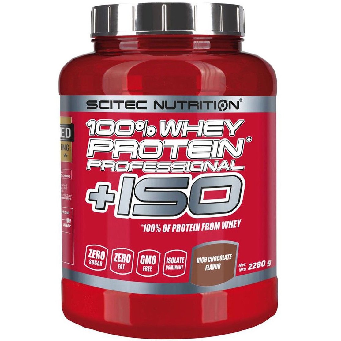 Scitec Nutrition 100% Whey Protein Professional +ISO Καθαρή Πρωτεΐνη Ορού Γάλακτος για Γράμμωση 2280g – Rich Chocolate Flavor