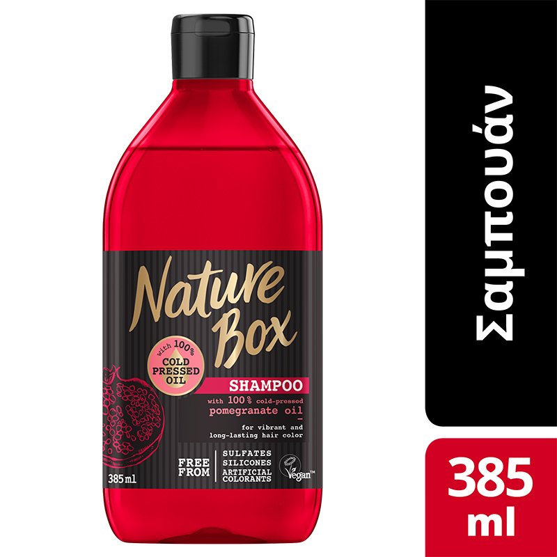 Nature Box Shampoo Pomegranate Σαμπουάν για Βαμμένα Μαλλιά με Έλαιο Ροδιού 385 ml