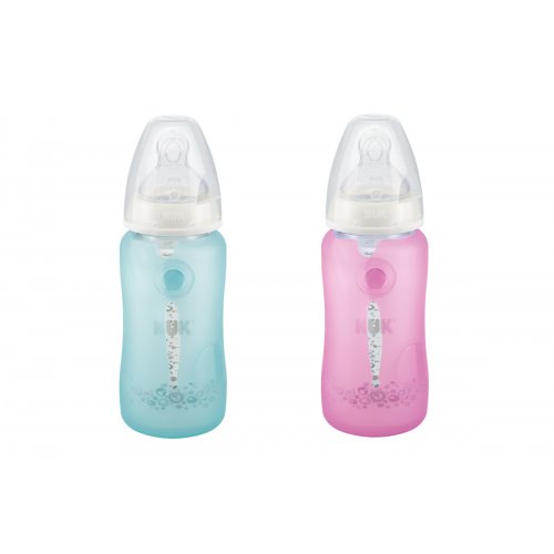 Nuk Silicone Cover For Glass Bottles First Choice Κάλυμμα Σιλικόνης Για Μπιμπερό Από Γυαλί BPA Free – ροζ