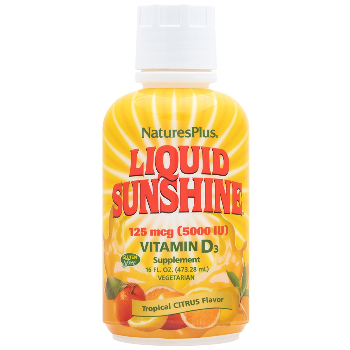 Natures Plus Liquid Sunshine 5000 IU Vitamin D3 Συμπλήρωμα Διατροφής για την Υγεία των Οστών & των Δοντιών 473ml