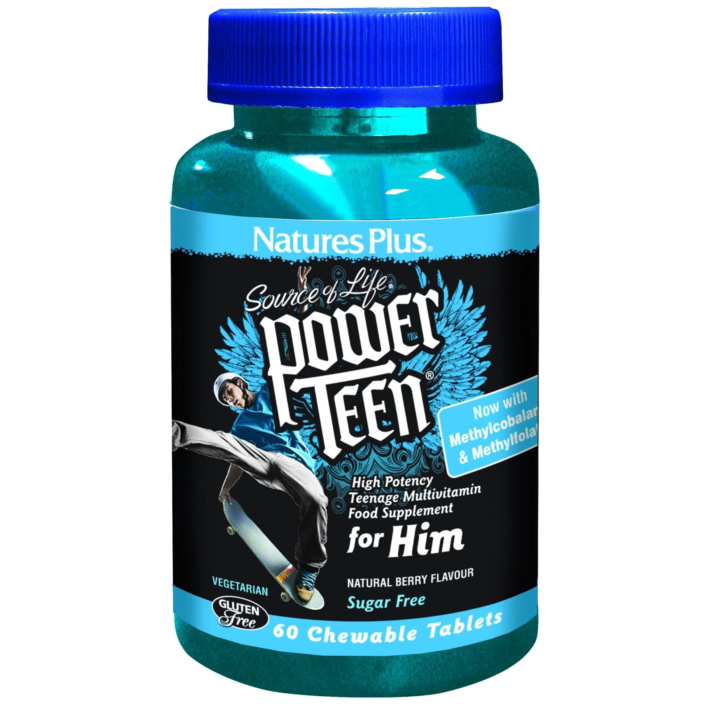 Natures Plus Power Teen For Him Συμπλήρωμα Διατροφής Αγοριών για Ενέργεια 60 Μασώμενες Ταμπλέτες