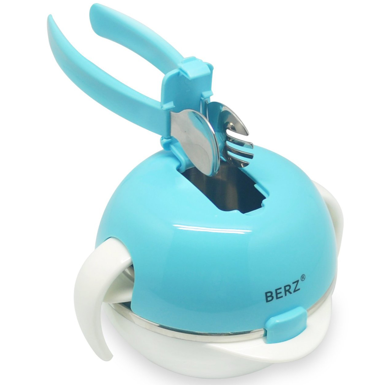 Berz Baby 12m+ Dinnerware Bunny 5-in-1 Βρεφικό Σετ Φαγητού σε Διάφορα Χρώματα – πορτοκαλί