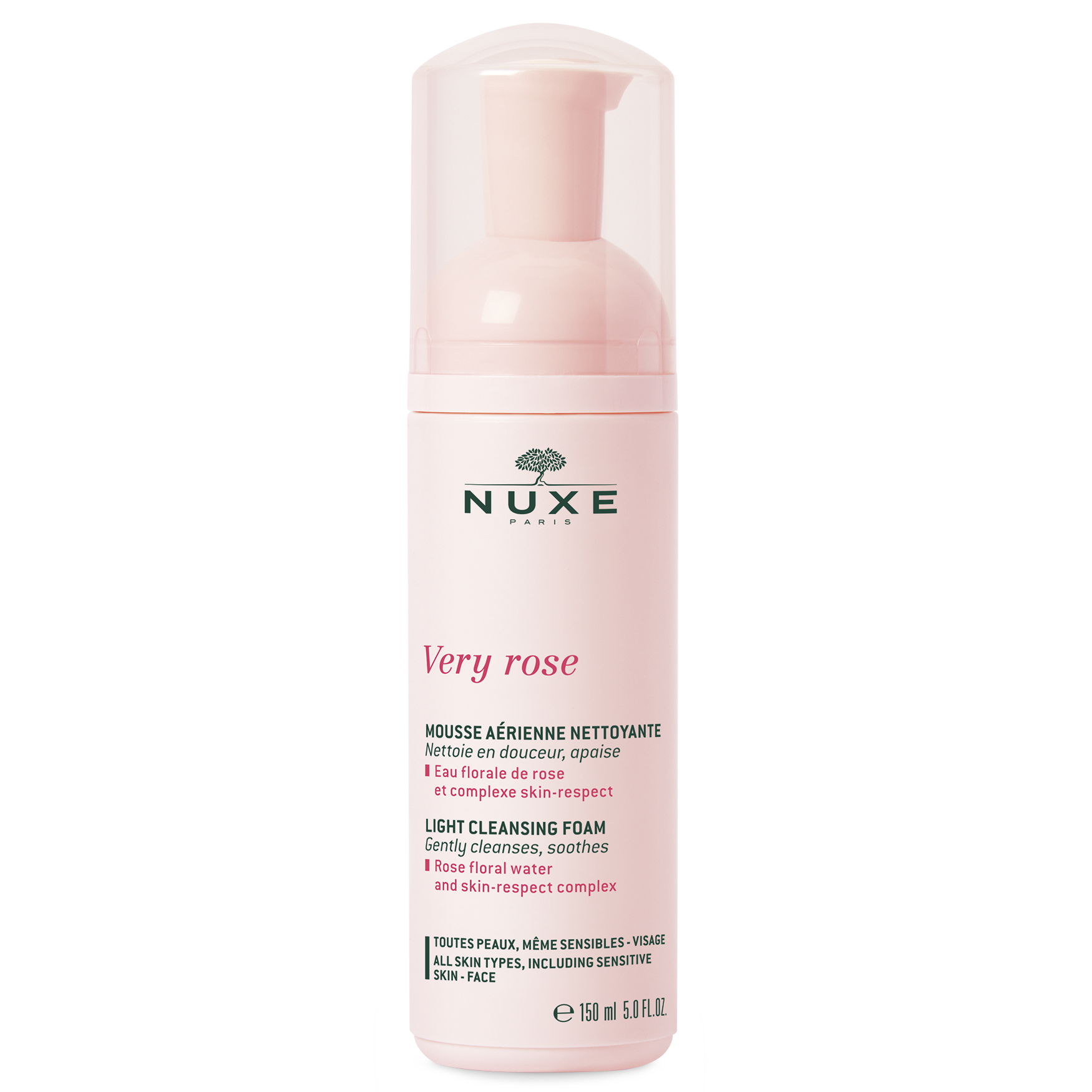 Nuxe Very Rose Light Cleansing Foam Απαλός Αφρός Καθαρισμού Προσώπου με Ροδόνερο 150ml