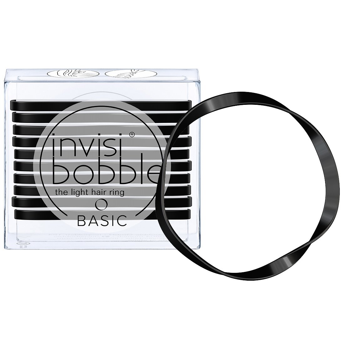 Invisibobble Basic True Black Λαστιχάκι Μαλλιών Χρώμα Μαύρο, Συσκευασία 10 Τεμαχίων