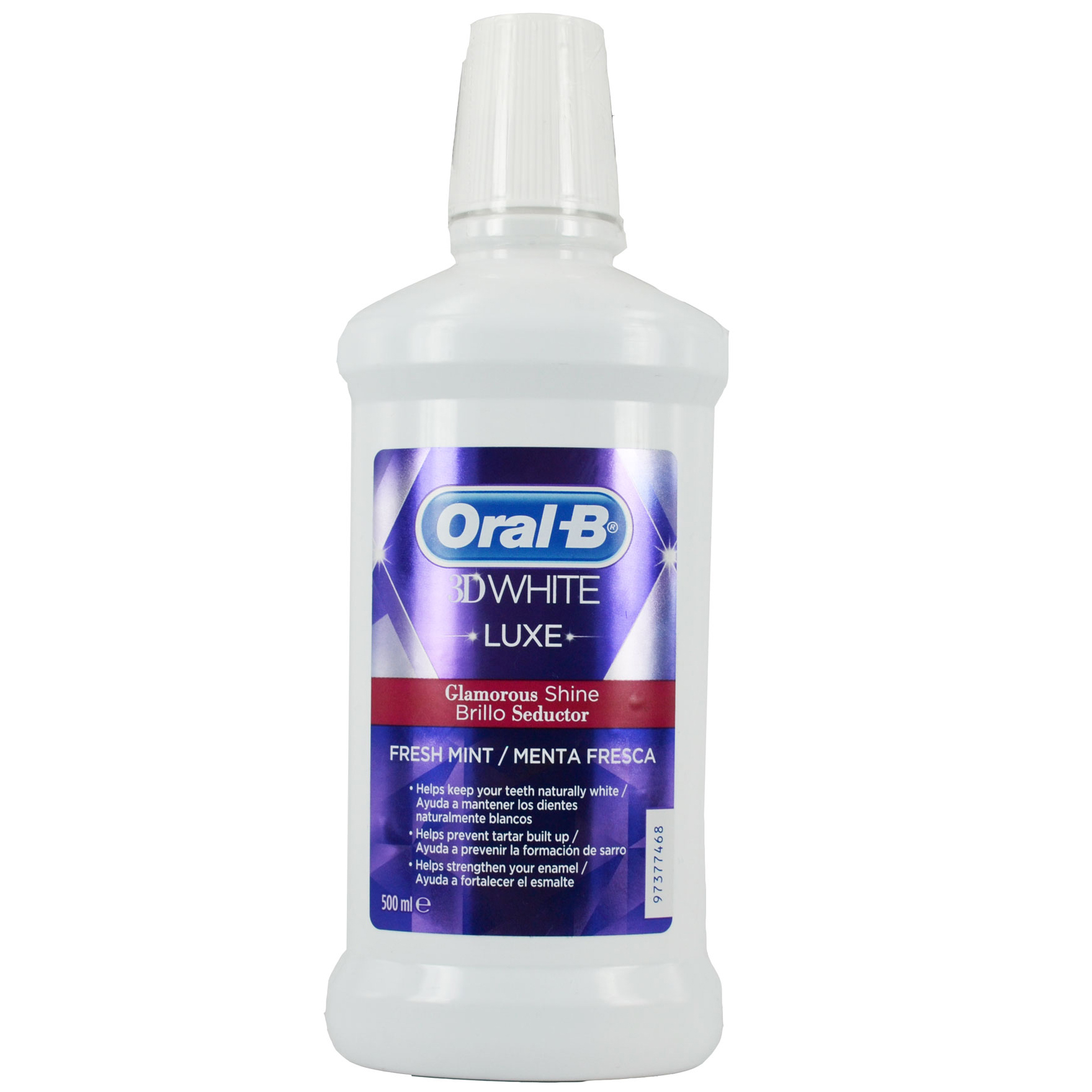 Oral-B 3D White Luxe Glamorous Shine Στοματικό Διάλυμα για Λευκά Δόντια με Άρωμα Μέντας 500ml