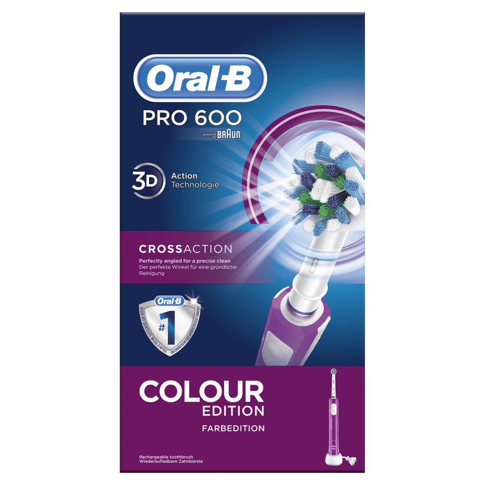 Oral-B PRO CrossAction 600 Μωβ Επαναφορτιζόμενη Ηλεκτρική Οδοντόβουρτσα