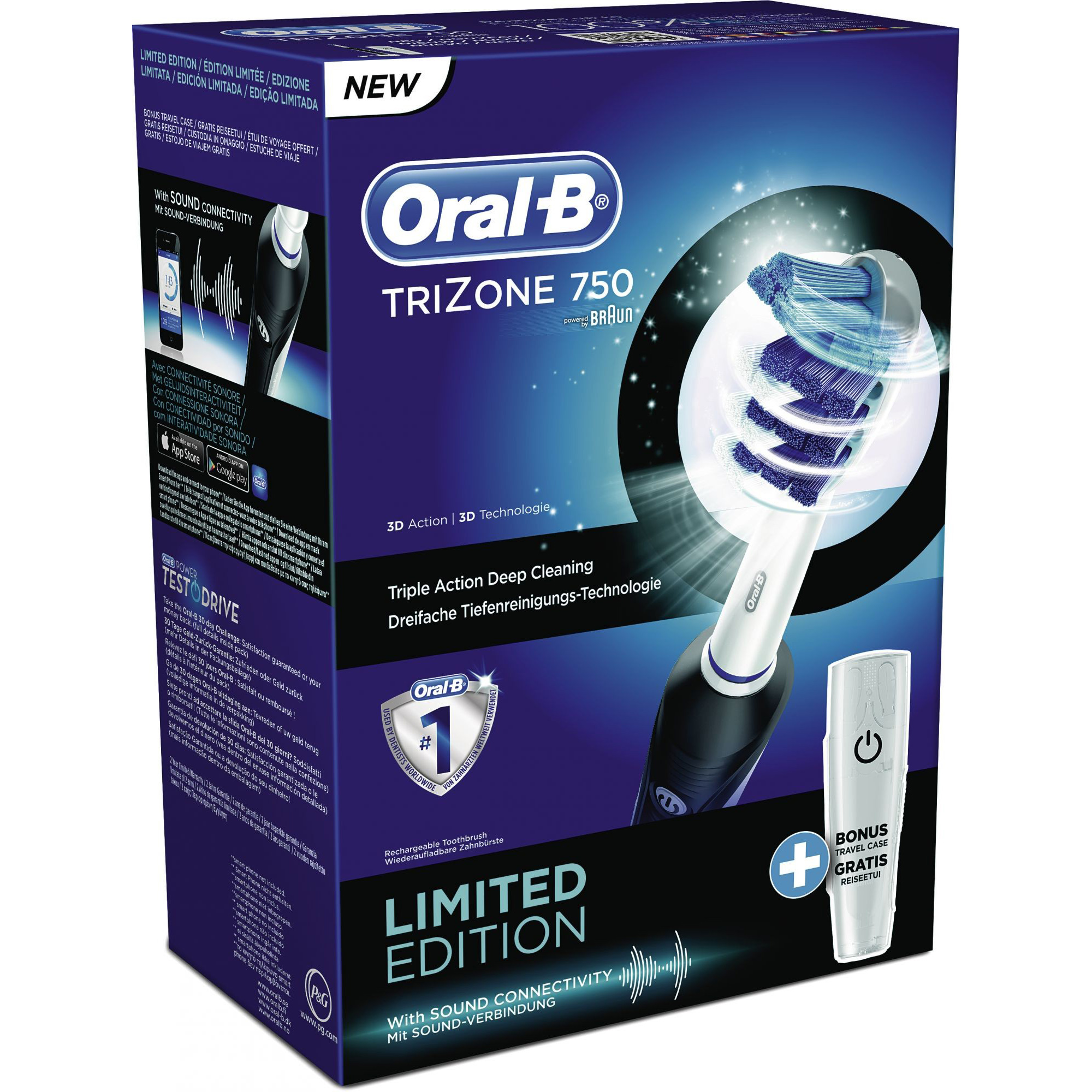 Oral-B Trizone 750 Limited Edition Black Ηλεκτρική Οδοντόβουρτσα & Δώρο Travel Case