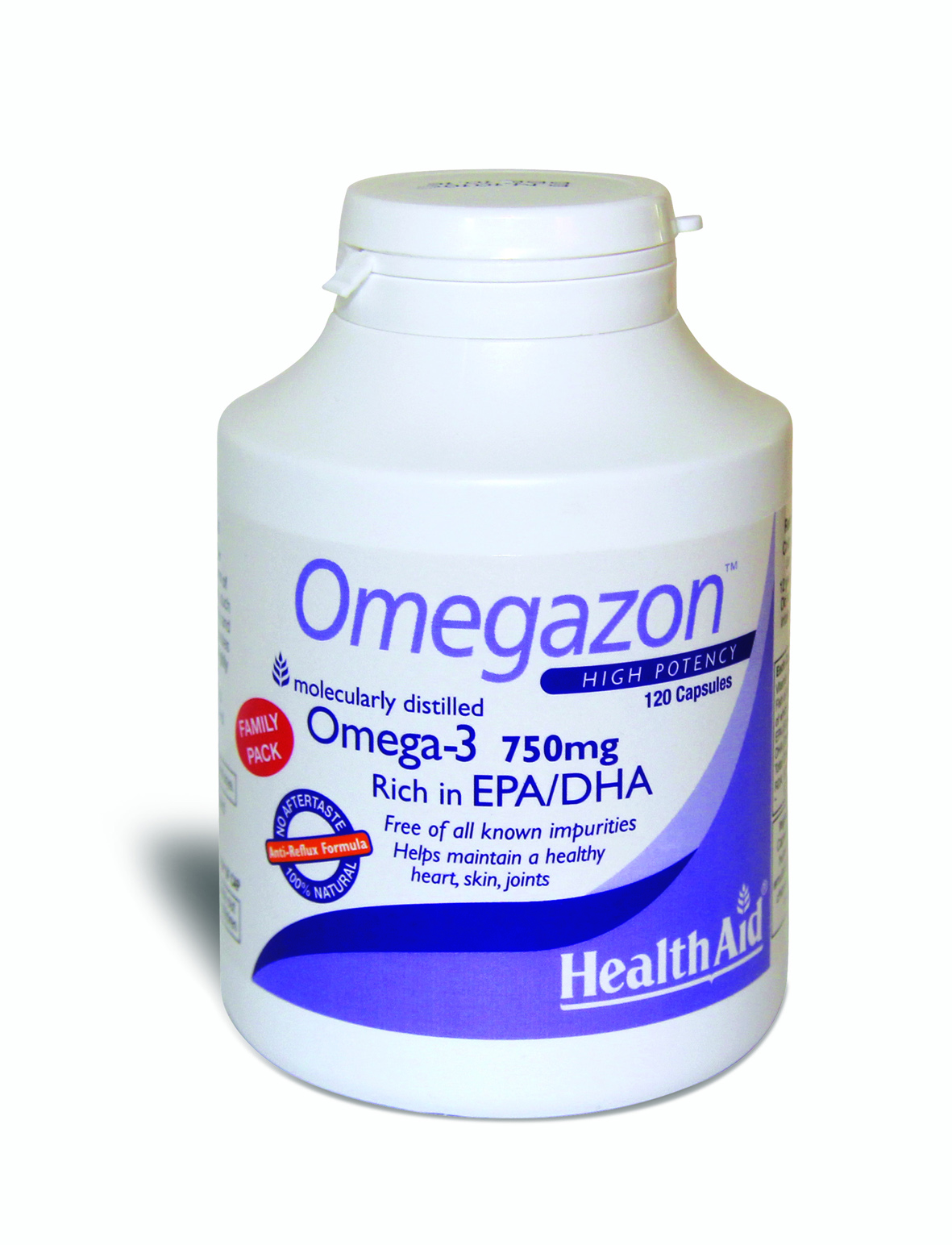 Health Aid Omegazon 750Mg -Family Pack Νορβηγικά Ιχθυέλαια Διπλής Μοριακής Απόσταξης 120Caps
