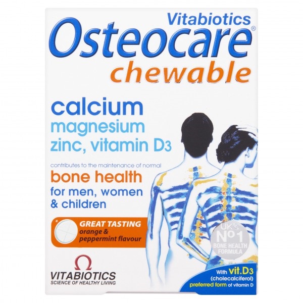 Vitabiotics Osteocare Chewable Συμπλήρωμα Διατροφής, Συνδυασμός Ασβεστίου, Μαγνησίου, Βιταμίνης D και Ιχνοστοιχείων 30tabs
