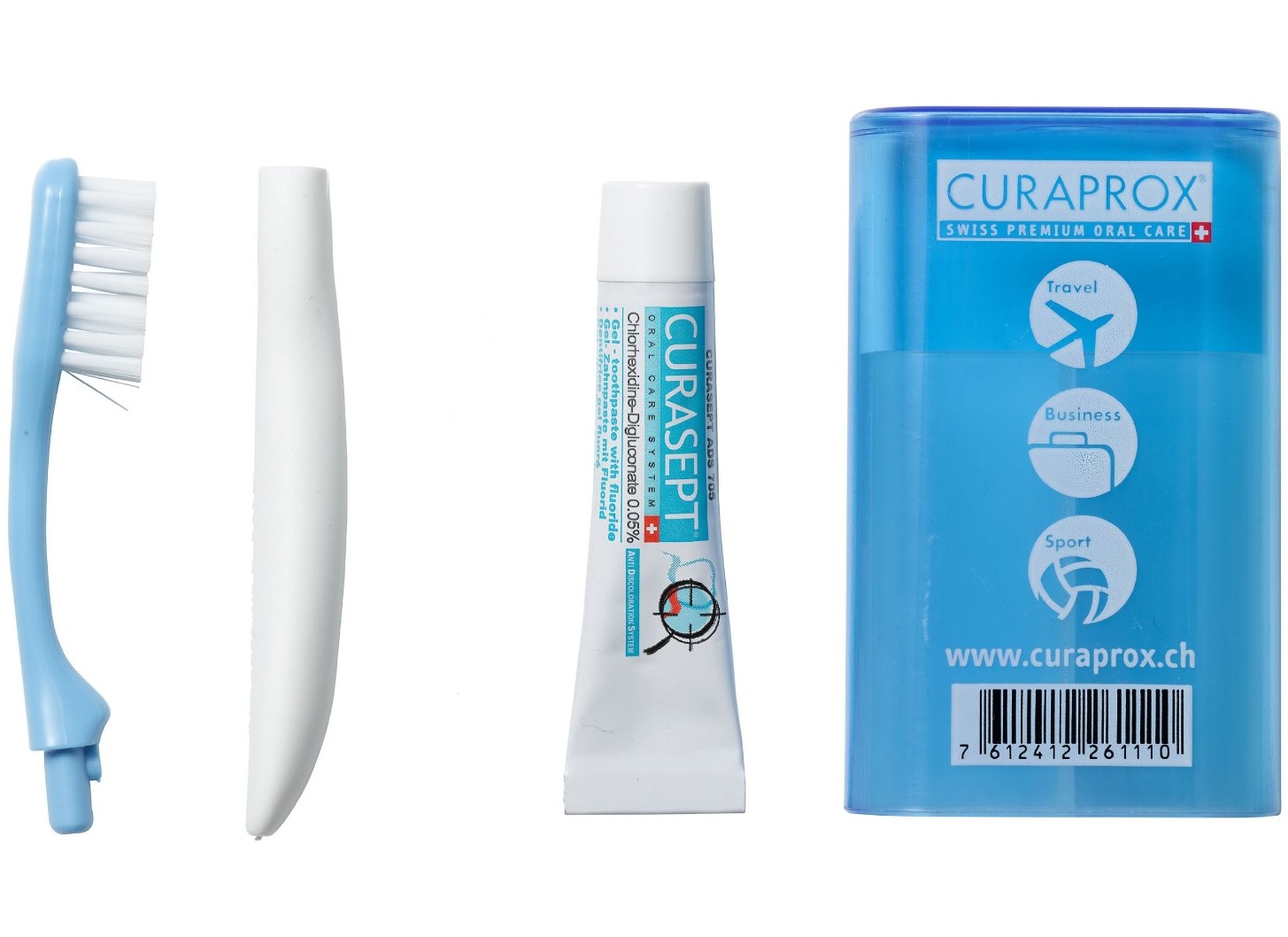 Curaprox Travel Set TS 261 Οδοντόβουρτσα Super Soft & Οδοντόκρεμα Curasept Ads 705 0.05 & CHX 5ml