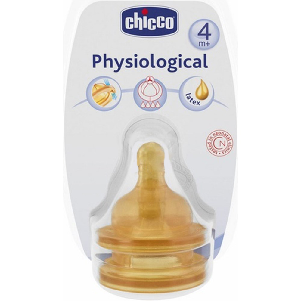 Chicco Θηλή Καουτσούκ 4m+ Γρήγορη Ροή Physiological 2τμχ