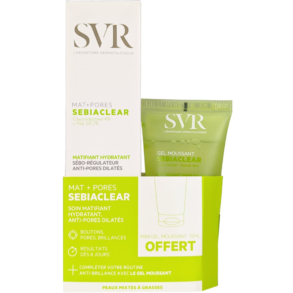 SVR Promo Sebiaclear Mat & Pores Cream 40ml & Δώρο Anti-Imperfections Gel Moussant Cleanser 55ml