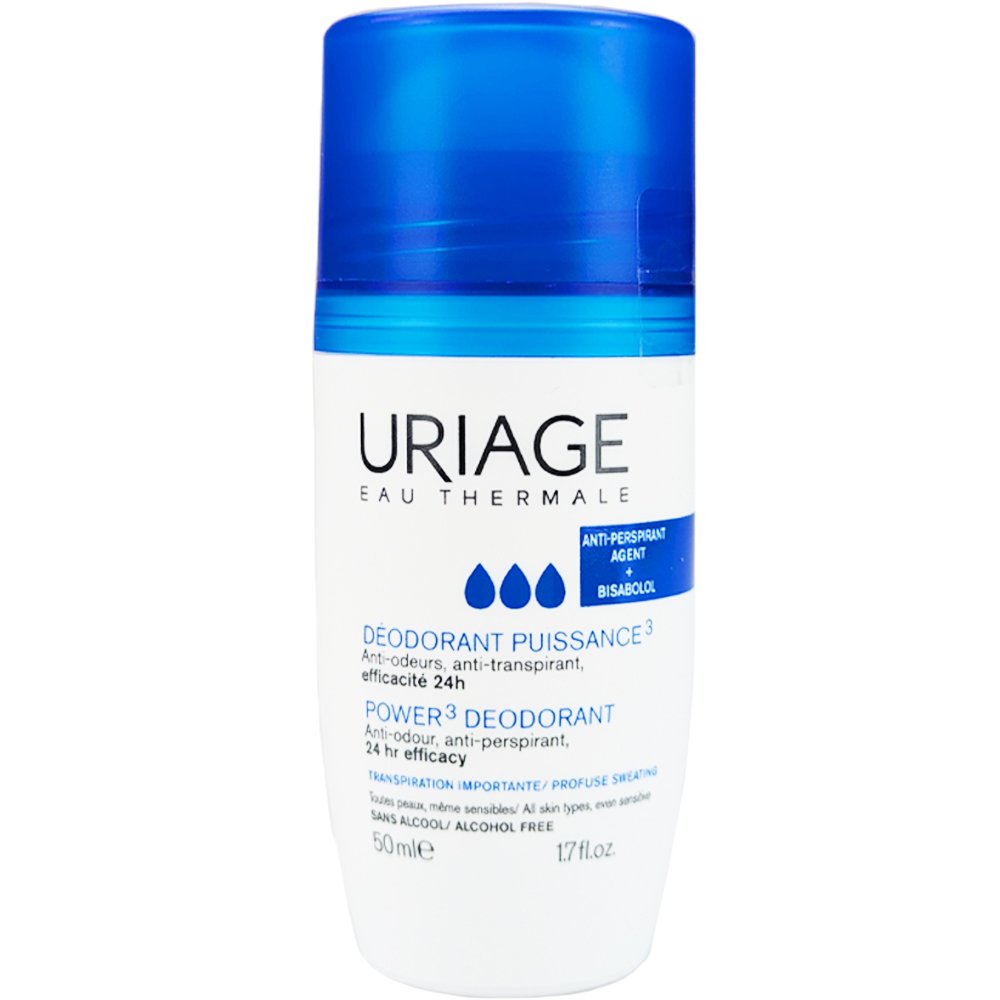 Uriage Power 3 Deodorant Αποσμητικό Roll-On που Εξασφαλίζει Αίσθηση Φρεσκάδας για 24 Ώρες 50ml