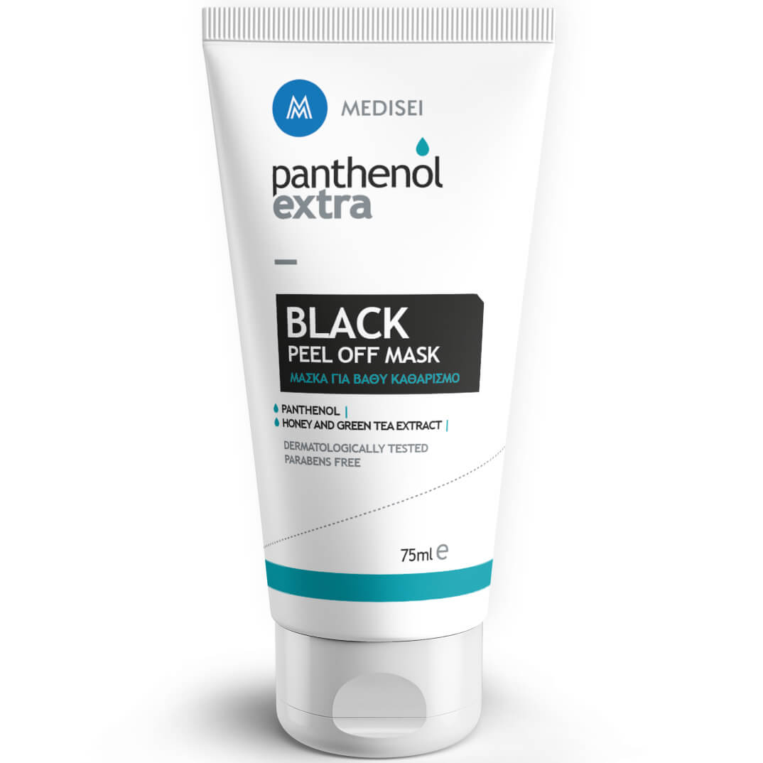 Medisei Panthenol Extra Black Peel off Mask Μάσκα για Βαθύ Καθαρισμό, Χαρίζει Έντονη Αίσθηση Δροσιάς 75ml