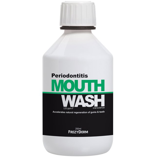 Frezyderm Periodontitis Mouthwash Περιοδοντίτιδα Φθοριούχο Στοματικό Διάλυμα Kατά των Συμπτωμάτων της Περιοδοντίτιδας 250ml