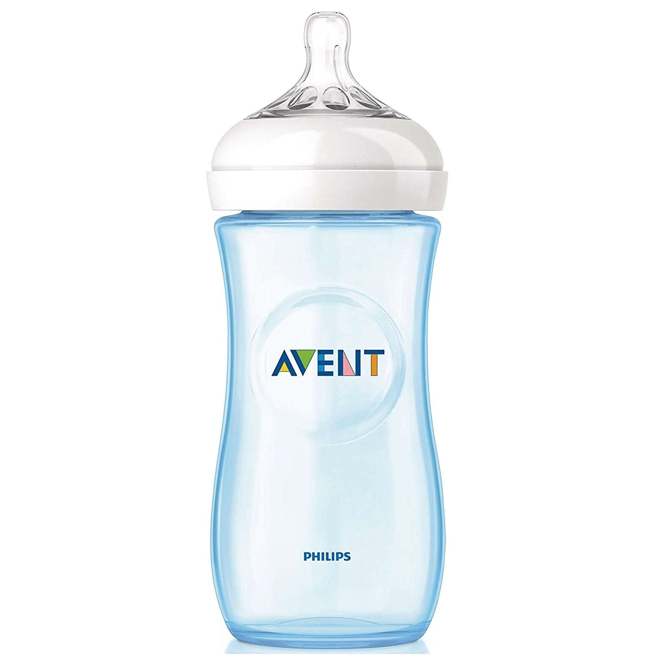 Avent Πλαστικό Μπιμπερό Natural Μπλέ με Θηλή Γρήγορης Ροής για 6m+ 330ml SCF038/17