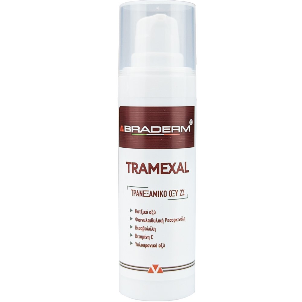 Braderm Tramexal 2% Emulsion Γαλάκτωμα Τοπικής Χρήσης για Λεύκανση Προσώπου Κατά της Υπερχρωμίας & του Σχηματισμού της 30ml