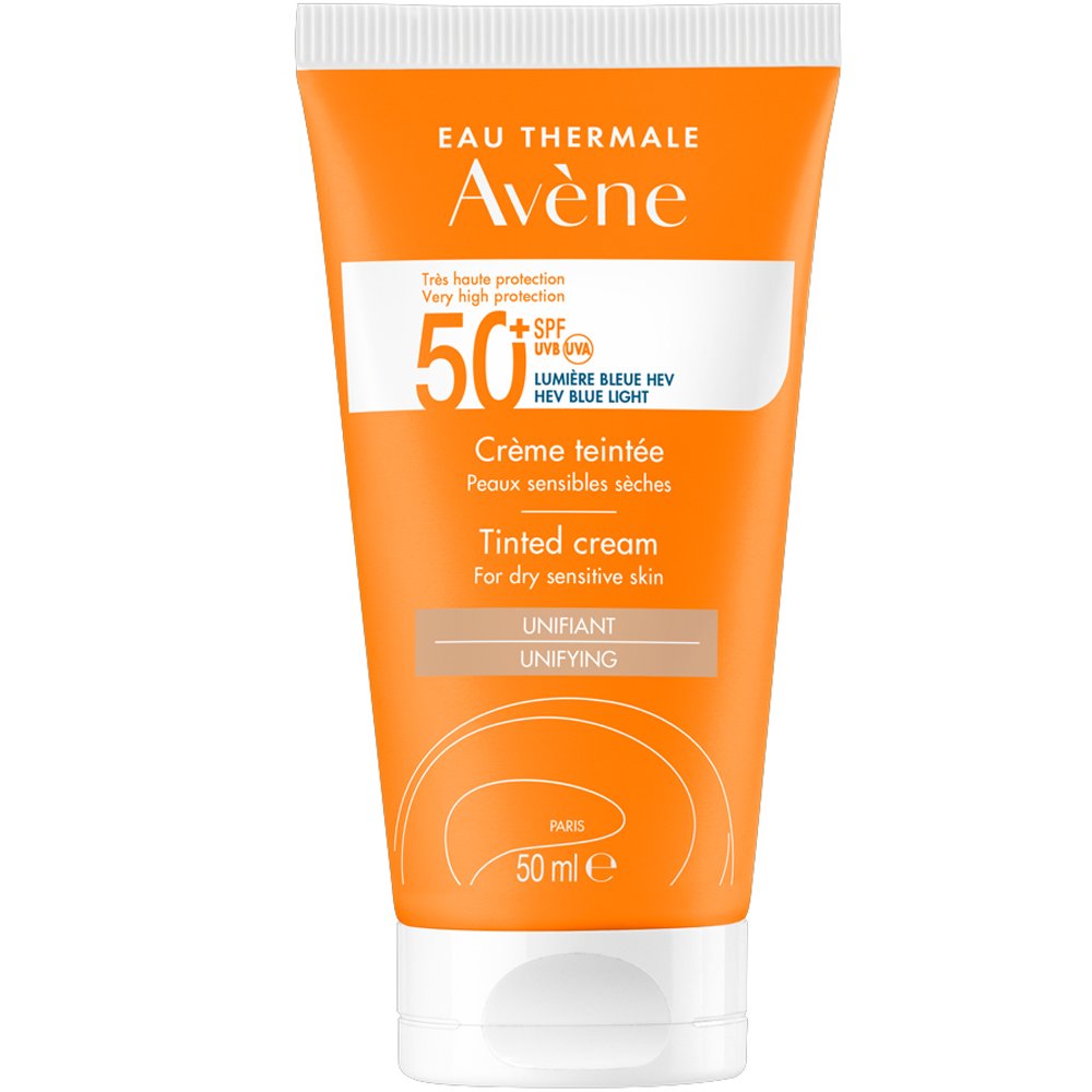 Avène Avene Unifying Spf50+ Tinted for Dry Sensitive Skin Cream Αντηλιακή Κρέμα Προσώπου Λαιμού με Χρώμα Πολύ Υψηλής Προστασίας, για το Ξηρό Ευαίσθητο Δέρμα 50ml