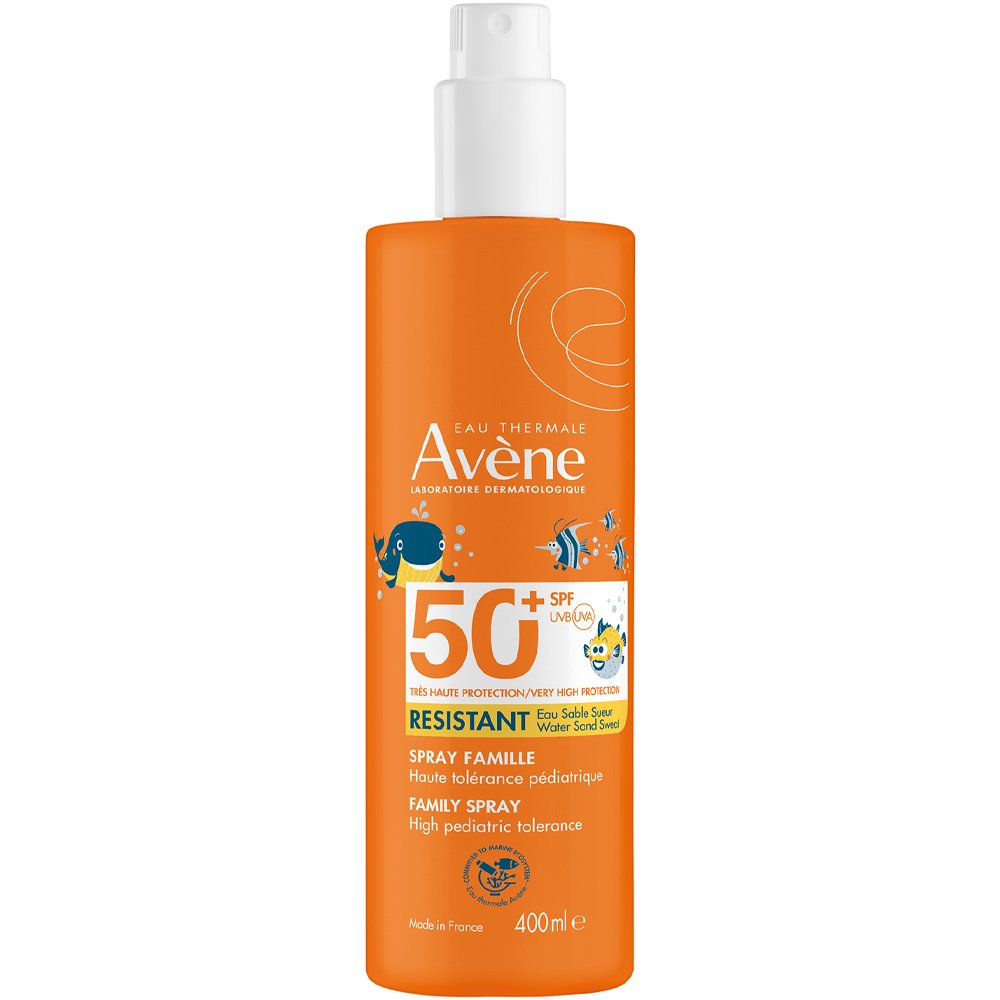 Avène Avene Resistant Spf50+ Family Spray Παιδικό Αντηλιακό Σπρέι Πολύ Υψηλής Προστασίας για Ευαίσθητο Δέρμα με Τριπλή Αντίσταση στο Νερό, την Άμμο & τον Ιδρώτα 400ml
