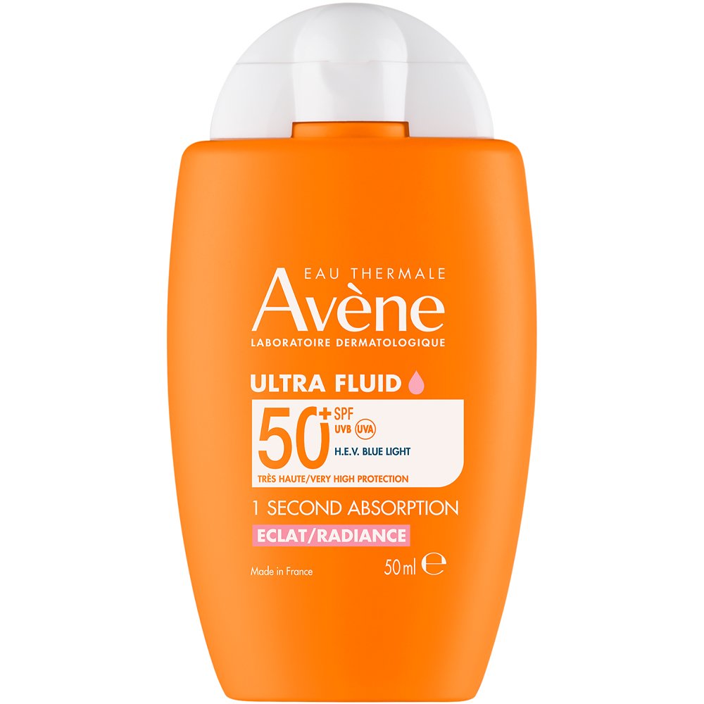Avène Avene Radiance Spf50+,1 Second Absorption Ultra Fluid Λεπτόρρευστο Αντηλιακό Προσώπου Πολύ Υψηλής Προστασίας Άμεσης Απορρόφησης για Φυσική Λάμψη του Δέρματος & Πρόληψη της Γήρανσης 50ml
