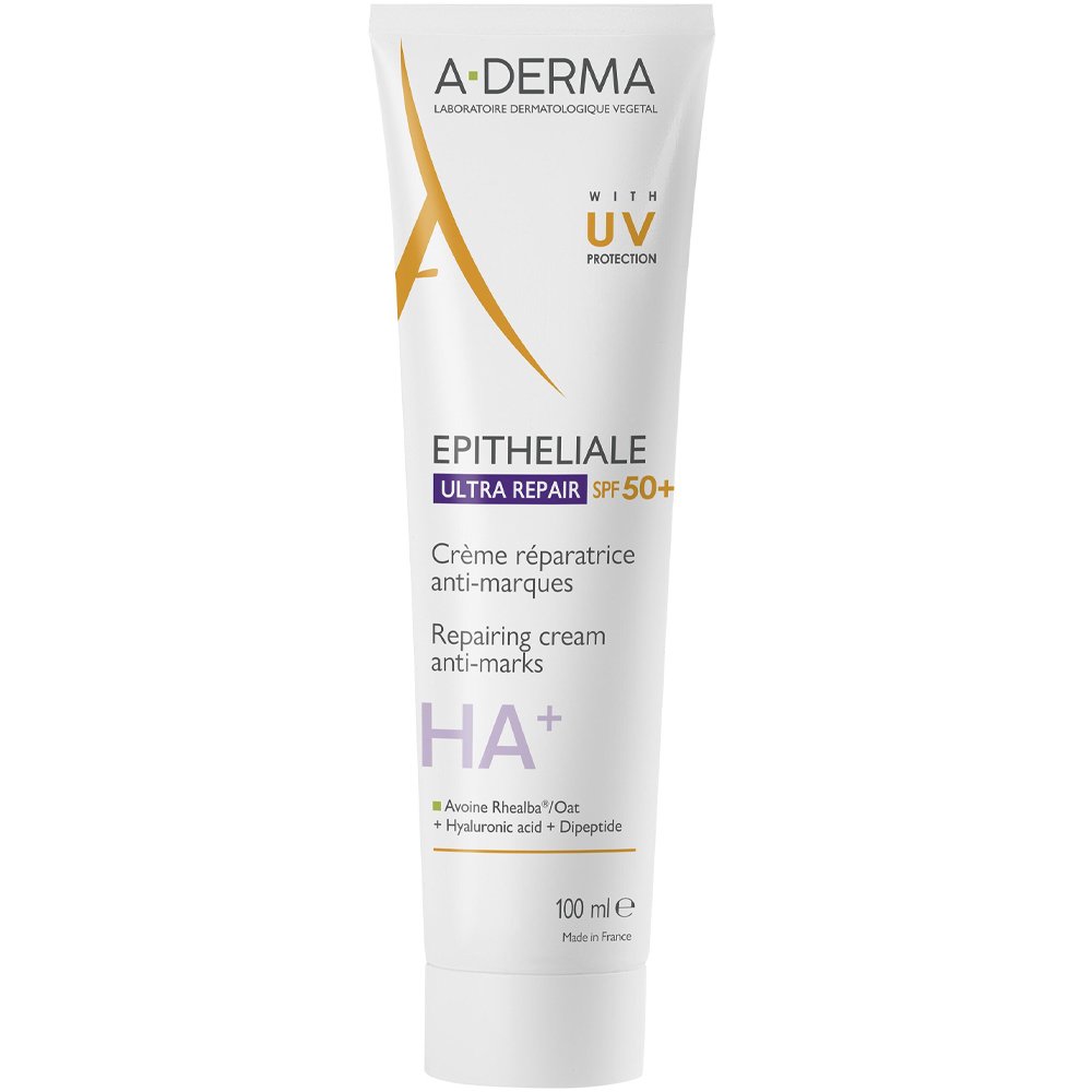 A-Derma Epitheliale HA+ Ultra Repair Spf50+ Protective & Repairing Face Cream Προστατευτική Επανορθωτική Κρέμα Προσώπου Πολύ Υψηλής Προστασίας 100ml