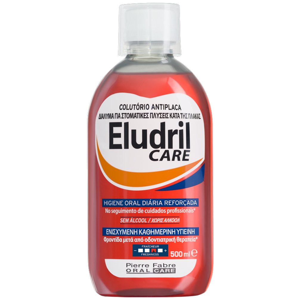 Eludril Care Daily Oral Hygiene Anti-Plaque Mouthwash Καθημερινό Στοματικό Διάλυμα Κατά της Πλάκας που Καταπραΰνει τα Ερεθισμένα Ούλα 500ml