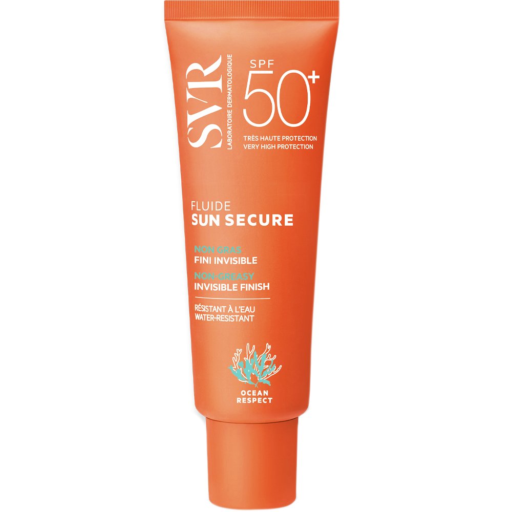 SVR Sun Secure Spf50+ Invisible Finish Fluid Αντηλιακό Προσώπου με Λεπτόρευστη, Ανάλαφρη Υφή Πολύ υψηλής Προστασίας με Άρωμα 50ml