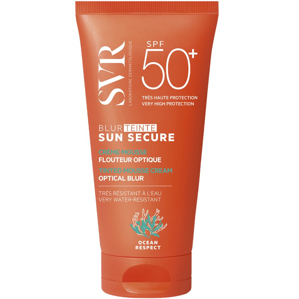 SVR Sun Secure Spf50+ Blur Tinted Mousse Cream Κρεμώδης Αντηλιακή Κρέμα Προσώπου Πολύ Υψηλής Προστασίας σε Ειδική Αφρώδη Υφή με Χρώμα & Ματ Αποτέλεσμα 50ml