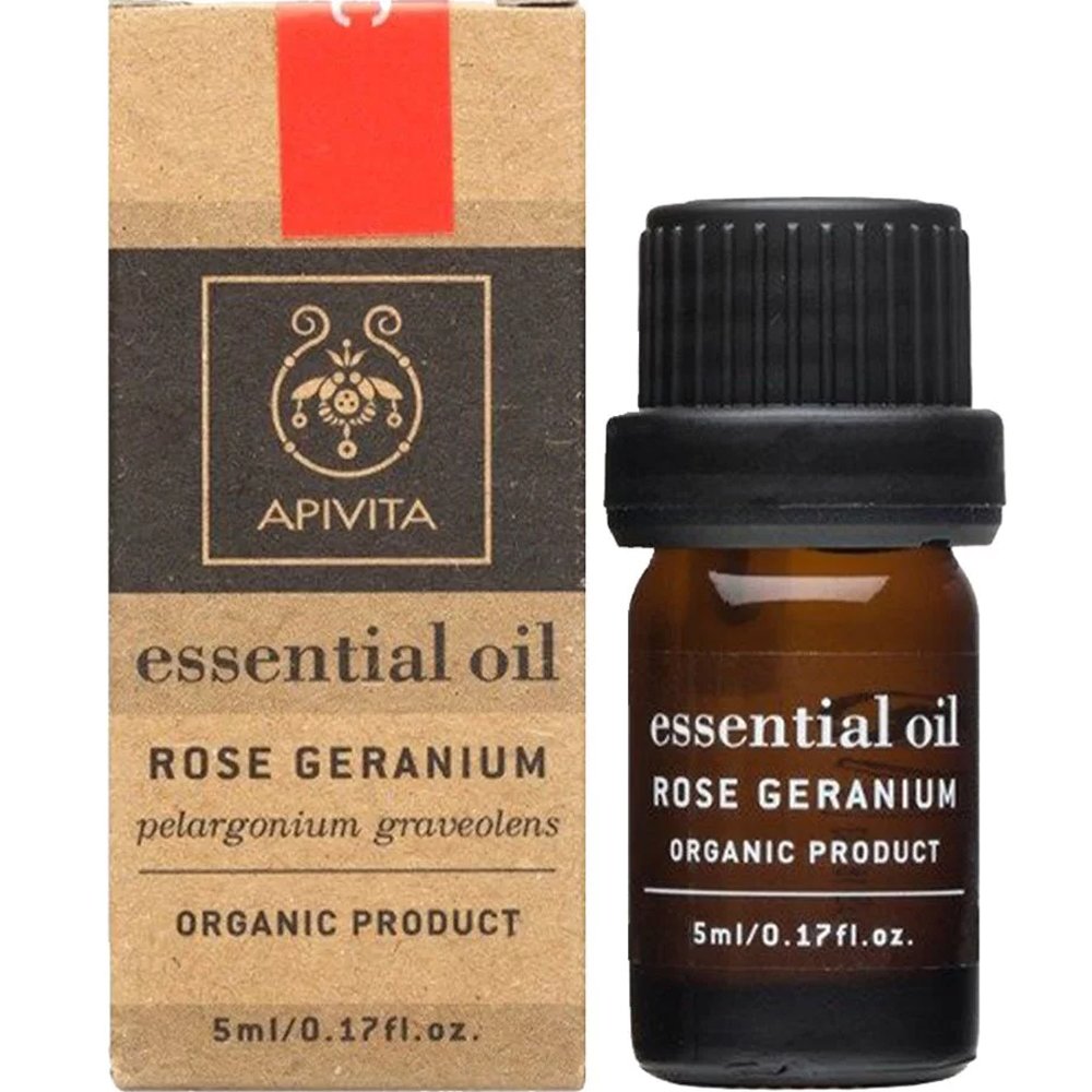 Apivita Apivita Geranium Essential Oil Πολυχρηστικό Αιθέριο Έλαιο Αρωματοθεραπείας από Γεράνι Κατάλληλο για Περιποίηση της Επιδερμίδας & Απομάκρυνση Άγχους 5ml