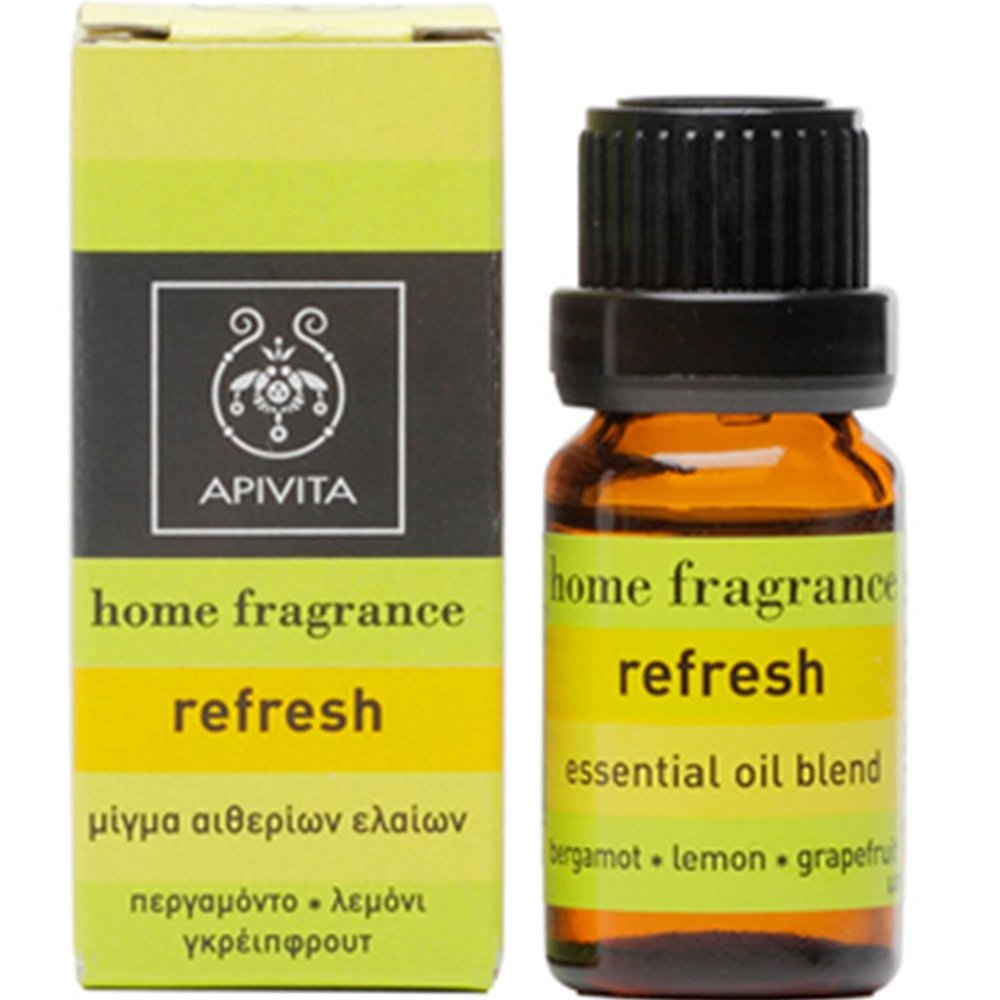 Apivita Refresh Home Fragrance Essential Oil Blend Μίγμα Αρωματοθεραπείας Αιθέριων Ελαίων με Περγαμόντο, Λεμόνι & Γκρέιπφρουτ για Ανανέωση της Ατμόσφαιρας 10ml